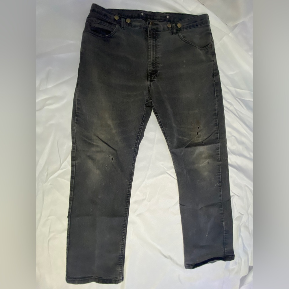 Gray dickie pants with suspender buttons
